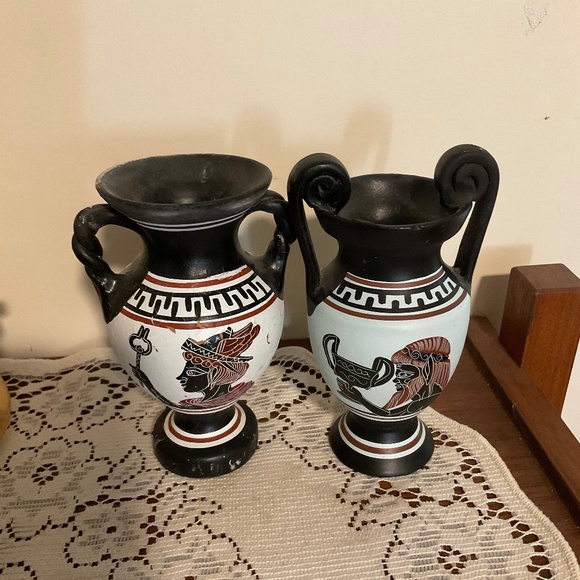 Made in Greece Double Handled Small Vases 5.5” tall - Picture 1 of 3